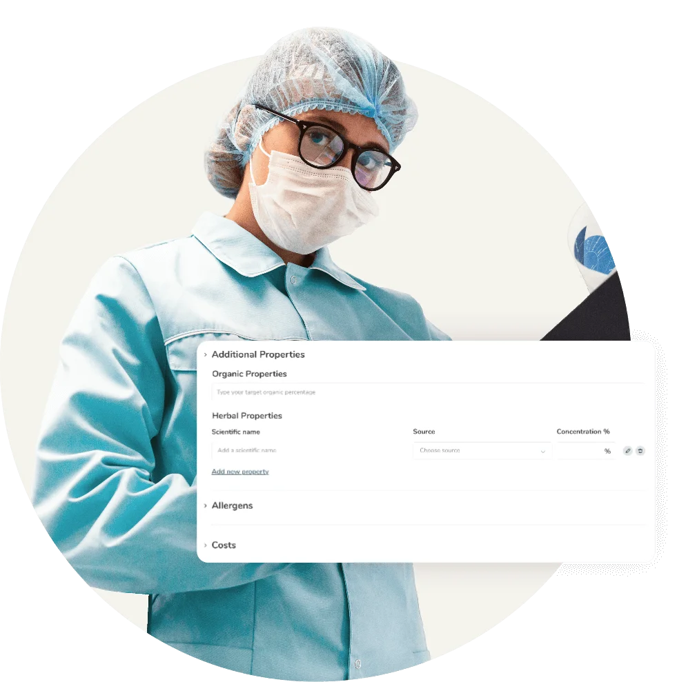 QA manager in protective gear using Food Label Maker