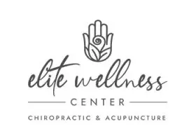 Elite Wellness Center Chiropractic & Acupuncture logo with a stylized hand and spiral motif