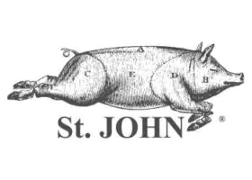 St. John restaurant logo with illustrated pig diagram