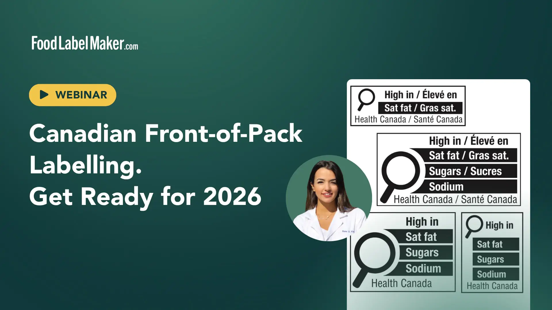 Food Label Maker webinar: Canadian Front-of-Pack Labelling requirements for 2026 with Health Canada warning symbols